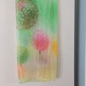 Allium print silk scarf-oversized